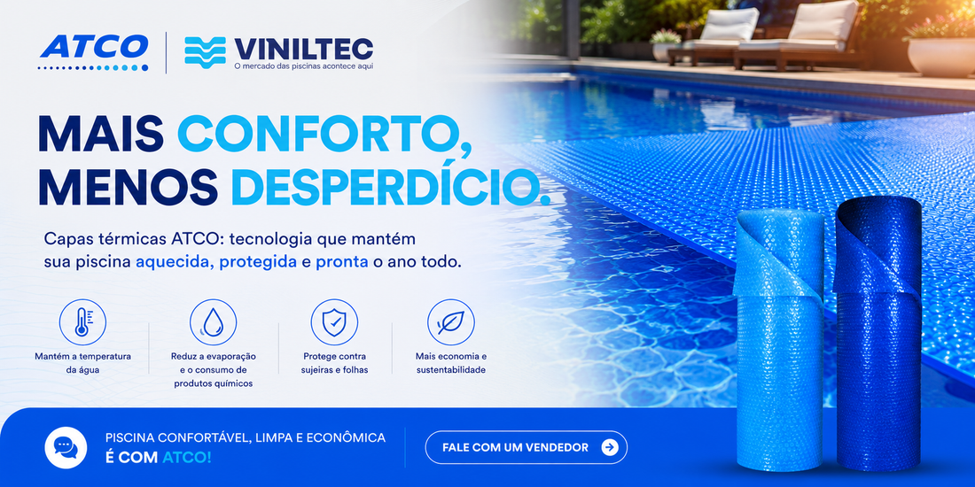 Capas térmicas ATCO: mais conforto, menos desperdício, e sua piscina pronta o ano todo